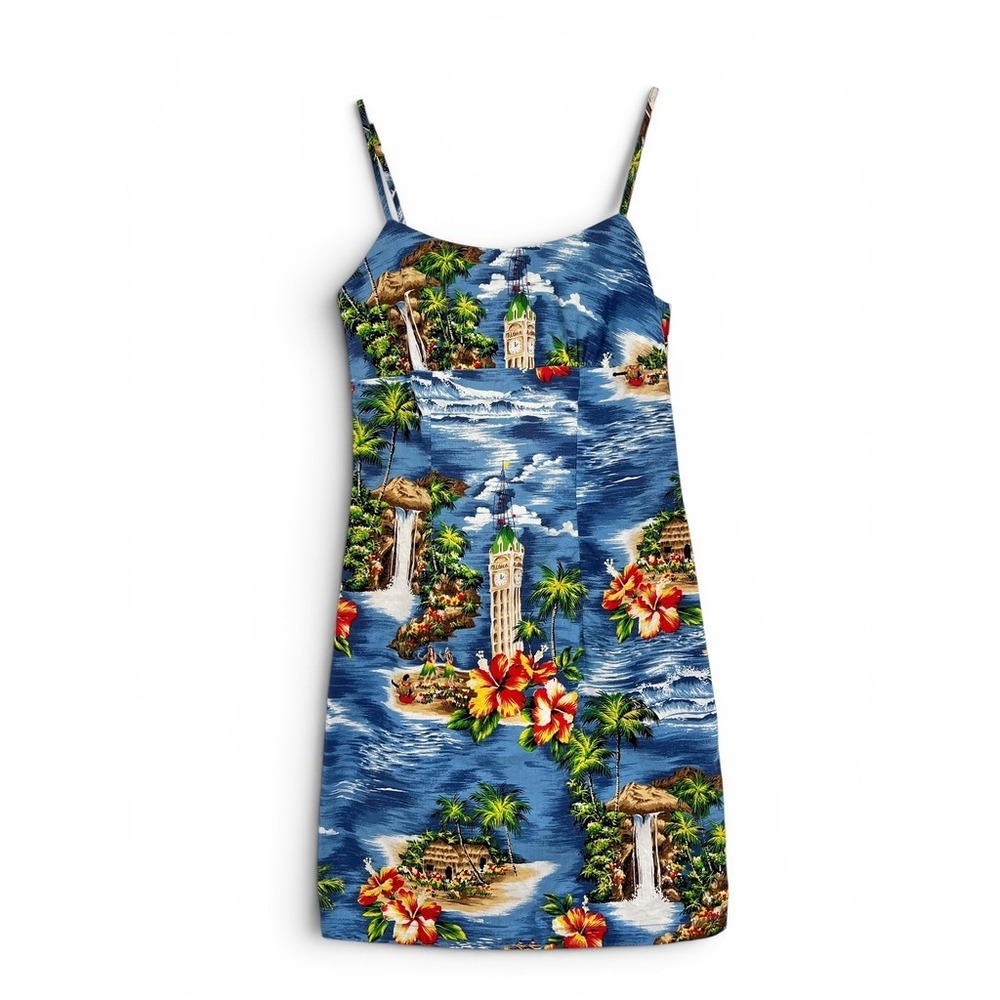 Tropical Blue Floral Mini Dress